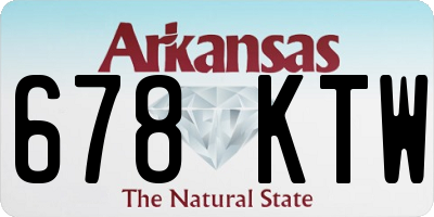 AR license plate 678KTW