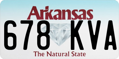 AR license plate 678KVA