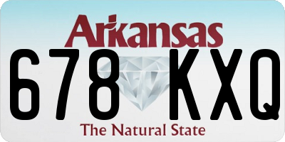 AR license plate 678KXQ