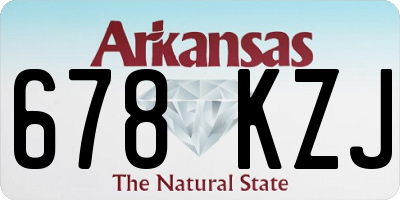 AR license plate 678KZJ