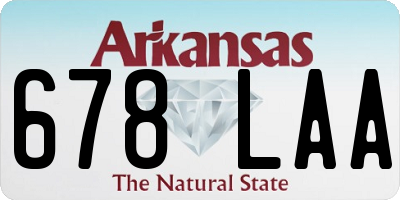 AR license plate 678LAA