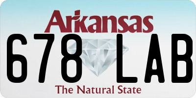 AR license plate 678LAB