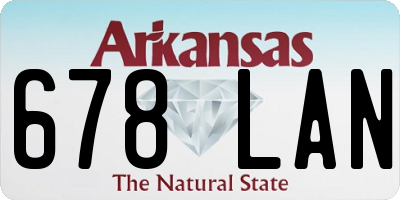 AR license plate 678LAN