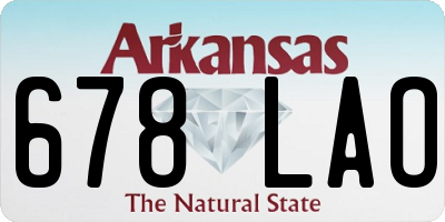 AR license plate 678LAO
