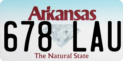 AR license plate 678LAU