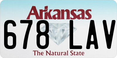 AR license plate 678LAV