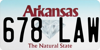 AR license plate 678LAW