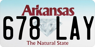 AR license plate 678LAY