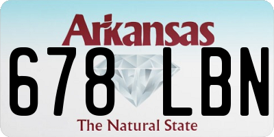 AR license plate 678LBN
