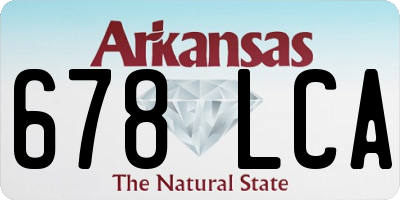 AR license plate 678LCA