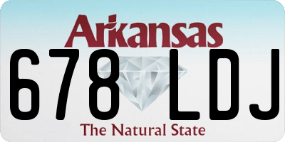 AR license plate 678LDJ