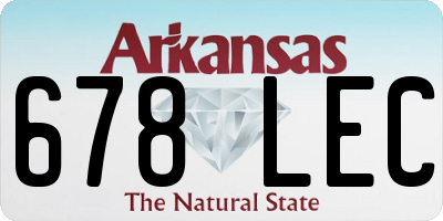 AR license plate 678LEC