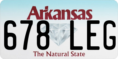 AR license plate 678LEG