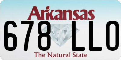 AR license plate 678LLO