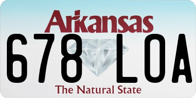 AR license plate 678LOA