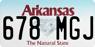 AR license plate 678MGJ