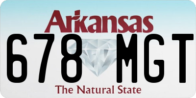 AR license plate 678MGT