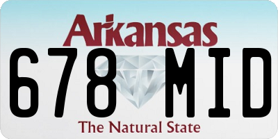 AR license plate 678MID