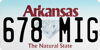 AR license plate 678MIG