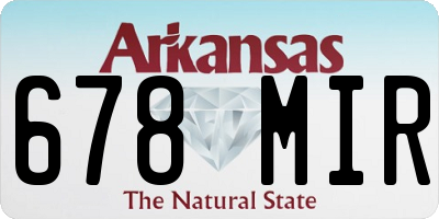 AR license plate 678MIR