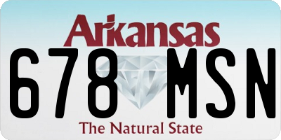 AR license plate 678MSN