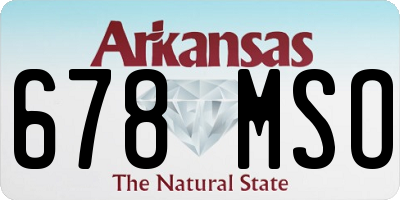 AR license plate 678MSO