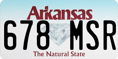 AR license plate 678MSR