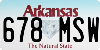AR license plate 678MSW