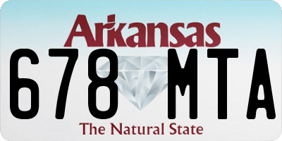 AR license plate 678MTA