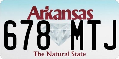 AR license plate 678MTJ