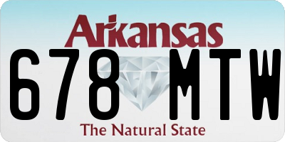 AR license plate 678MTW