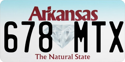 AR license plate 678MTX