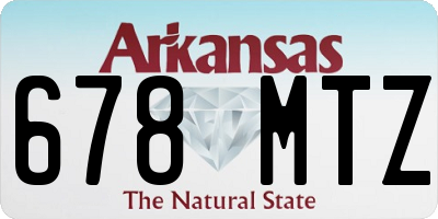 AR license plate 678MTZ