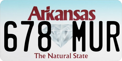 AR license plate 678MUR