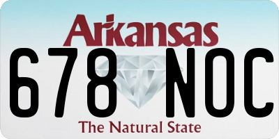 AR license plate 678NOC