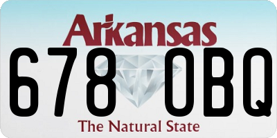 AR license plate 678OBQ