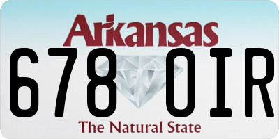 AR license plate 678OIR