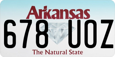 AR license plate 678UOZ