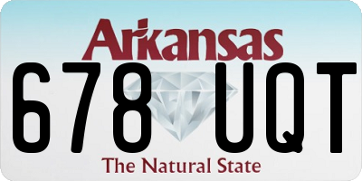 AR license plate 678UQT