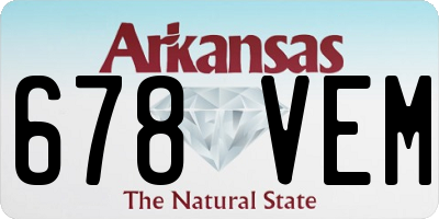 AR license plate 678VEM