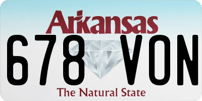 AR license plate 678VON
