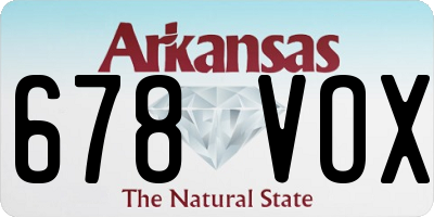 AR license plate 678VOX