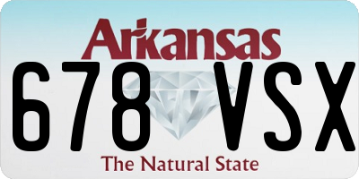 AR license plate 678VSX