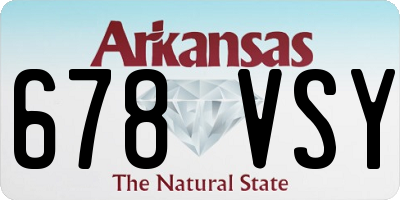 AR license plate 678VSY