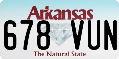 AR license plate 678VUN