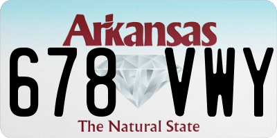 AR license plate 678VWY