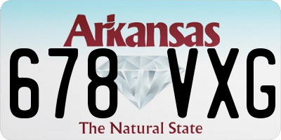 AR license plate 678VXG