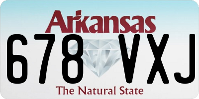 AR license plate 678VXJ