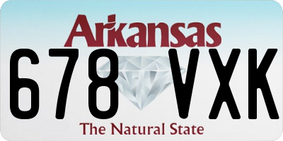 AR license plate 678VXK
