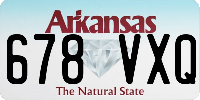AR license plate 678VXQ